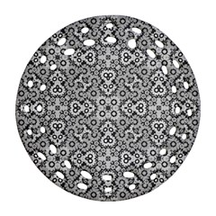 Geometric Stylized Floral Pattern Ornament (round Filigree) by dflcprints