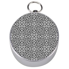 Geometric Stylized Floral Pattern Silver Compasses by dflcprints