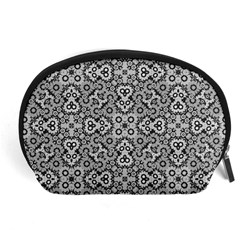 Geometric Stylized Floral Pattern Accessory Pouch (large) by dflcprints