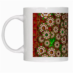 Flower Wreaths And Ornate Sweet Fauna White Mugs by pepitasart