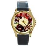 Flowers 1776585 1920 Round Gold Metal Watch Front