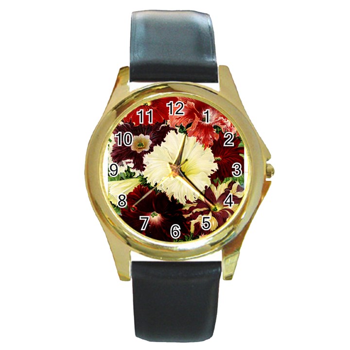 Flowers 1776585 1920 Round Gold Metal Watch