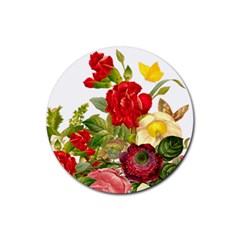 Flower Bouquet 1131891 1920 Rubber Round Coaster (4 Pack)  by vintage2030