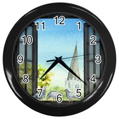 Town 1660455 1920 Wall Clock (black) by vintage2030