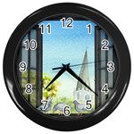 Town 1660455 1920 Wall Clock (Black) Front