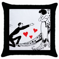 Manloveswoman Throw Pillow Case (black) by vintage2030