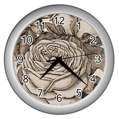 Flowers 1776630 1920 Wall Clock (silver) by vintage2030