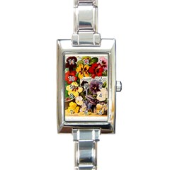 Flowers 1776534 1920 Rectangle Italian Charm Watch by vintage2030