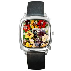 Flowers 1776534 1920 Square Metal Watch by vintage2030