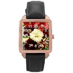 Flowers 1776585 1920 Rose Gold Leather Watch  Front