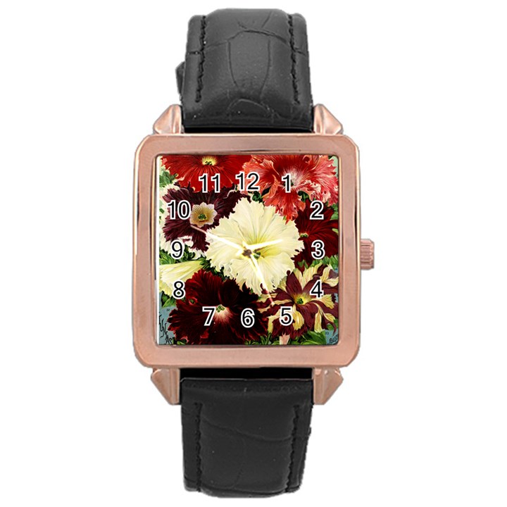 Flowers 1776585 1920 Rose Gold Leather Watch 