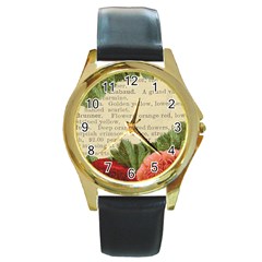 Flowers 1776422 1920 Round Gold Metal Watch by vintage2030