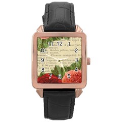 Flowers 1776422 1920 Rose Gold Leather Watch  by vintage2030