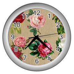 Flower 1770189 1920 Wall Clock (silver) by vintage2030