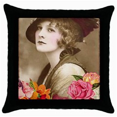 Vintage 1646083 1920 Throw Pillow Case (black) by vintage2030