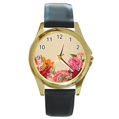 Flower 1646035 1920 Round Gold Metal Watch by vintage2030