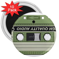 Cassette 40267 1280 3  Magnets (10 Pack)  by vintage2030