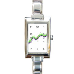 Wavy Line Design Rectangle Italian Charm Watch