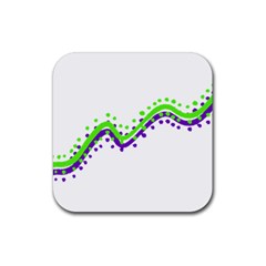 Wavy Line Design Rubber Coaster (Square) 