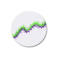 Wavy Line Design Rubber Coaster (Round) 