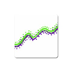 Wavy Line Design Square Magnet