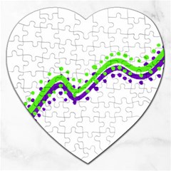 Wavy Line Design Jigsaw Puzzle (heart) by dflcprints