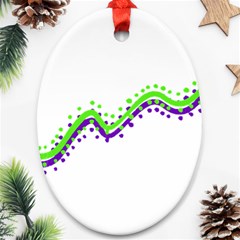 Wavy Line Design Oval Ornament (Two Sides)