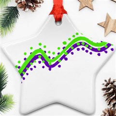 Wavy Line Design Star Ornament (Two Sides)