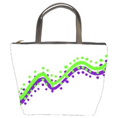 Wavy Line Design Bucket Bag