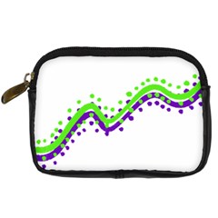 Wavy Line Design Digital Camera Leather Case