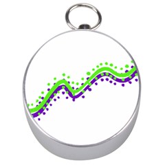 Wavy Line Design Silver Compasses