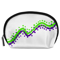 Wavy Line Design Accessory Pouch (Large)