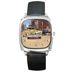 Retro Cars Square Metal Watch by vintage2030