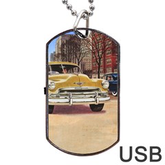 Retro Cars Dog Tag Usb Flash (one Side) by vintage2030