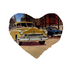 Retro Cars Standard 16  Premium Heart Shape Cushions by vintage2030