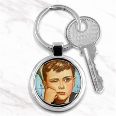 Retro Boy Key Chains (round)  by vintage2030