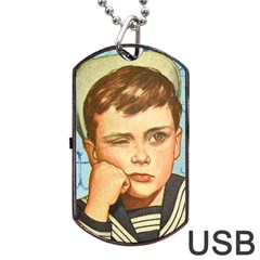 Retro Boy Dog Tag Usb Flash (two Sides) by vintage2030