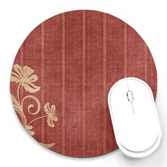 Floral Mauve Round Mousepads by vintage2030