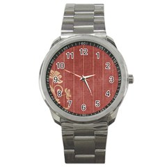 Floral Mauve Sport Metal Watch by vintage2030