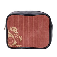 Floral Mauve Mini Toiletries Bag (two Sides) by vintage2030