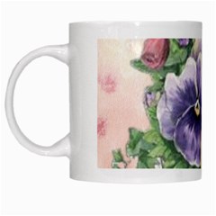 Lowers Pansy White Mugs