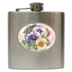 Lowers Pansy Hip Flask (6 oz)