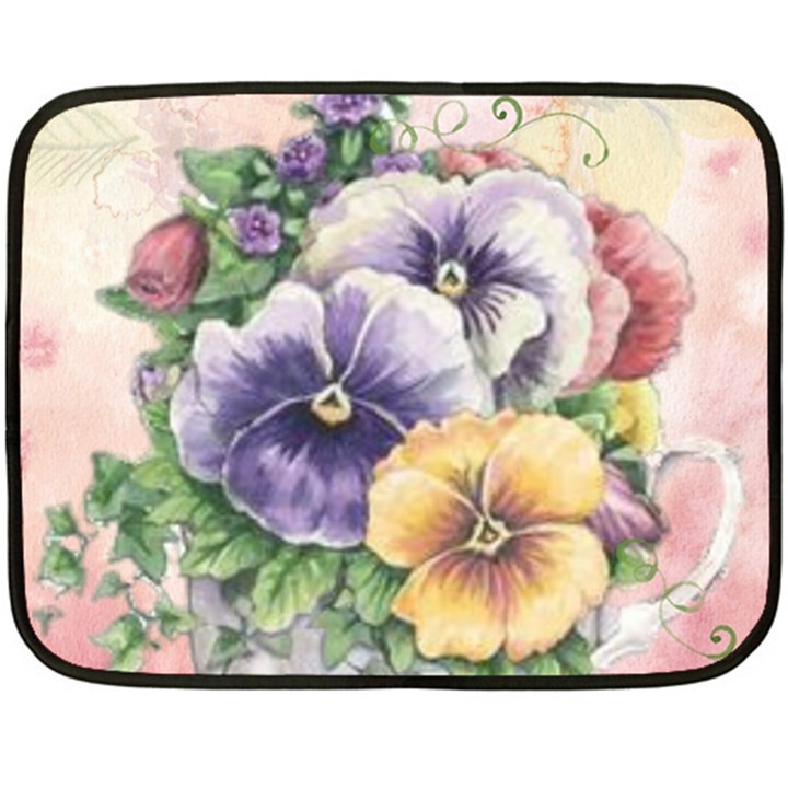 Lowers Pansy Double Sided Fleece Blanket (Mini) 