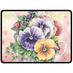 Lowers Pansy Fleece Blanket (Large) 