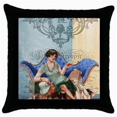 Vintage 1254696 1920 Throw Pillow Case (black) by vintage2030