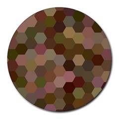 Brown Background Layout Polygon Round Mousepads by Sapixe