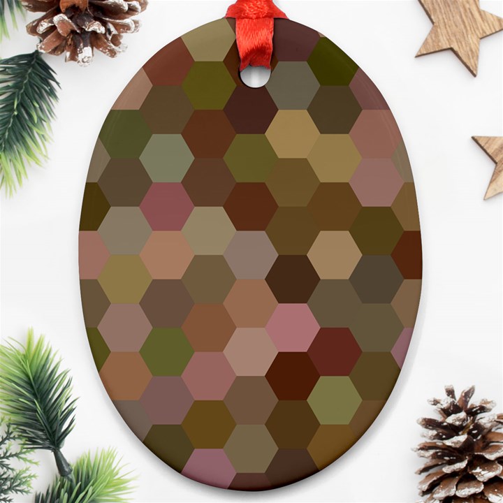 Brown Background Layout Polygon Ornament (Oval)