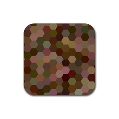 Brown Background Layout Polygon Rubber Coaster (square)  by Sapixe