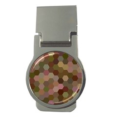 Brown Background Layout Polygon Money Clips (round)  by Sapixe