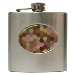 Brown Background Layout Polygon Hip Flask (6 Oz) by Sapixe